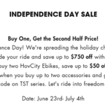 Save Big On Electric Bikes With Hovsco Independence Day Sale